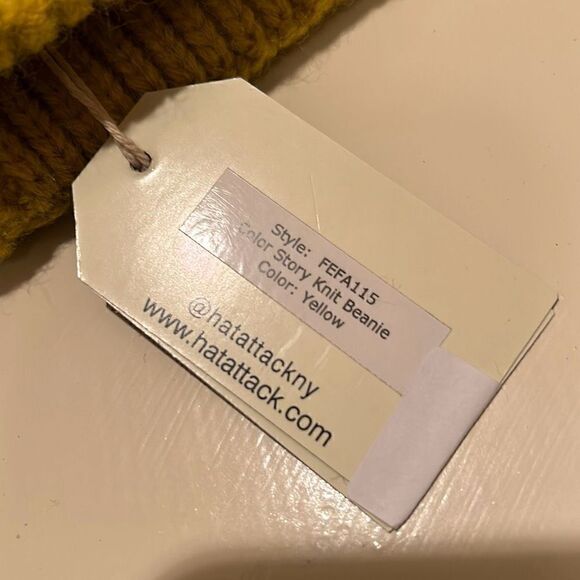 Hat Attack Womens Color Story Knit Beanie Ribbed Cuffed Yellow FEFA115 NWT